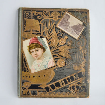 Early 1900s Antique Scrapbook Album 40 Full Pages Victorian