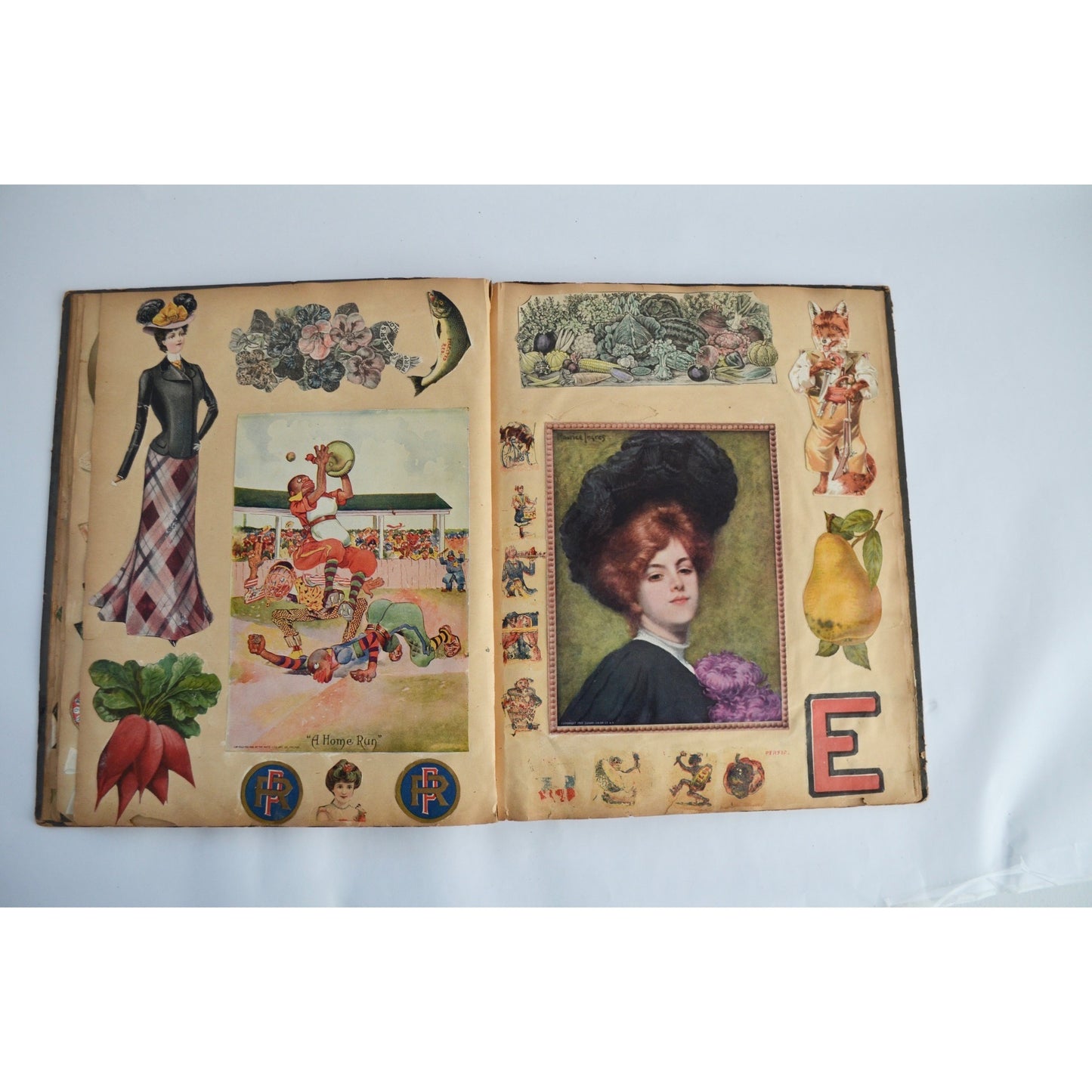 Early 1900s Antique Scrapbook Album 40 Full Pages Victorian