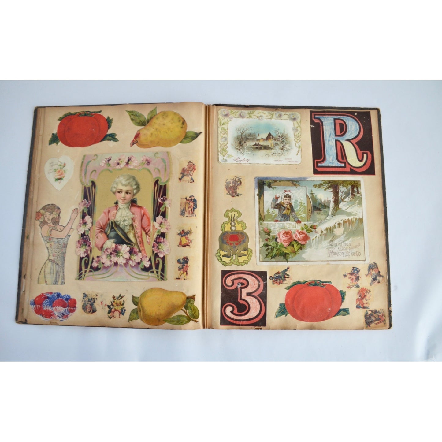 Early 1900s Antique Scrapbook Album 40 Full Pages Victorian