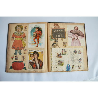 Early 1900s Antique Scrapbook Album 40 Full Pages Victorian