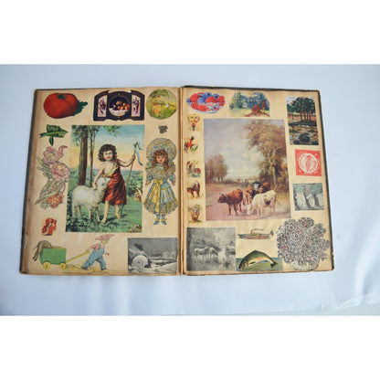 Early 1900s Antique Scrapbook Album 40 Full Pages Victorian