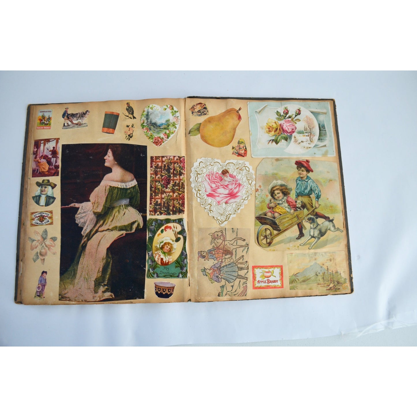 Early 1900s Antique Scrapbook Album 40 Full Pages Victorian