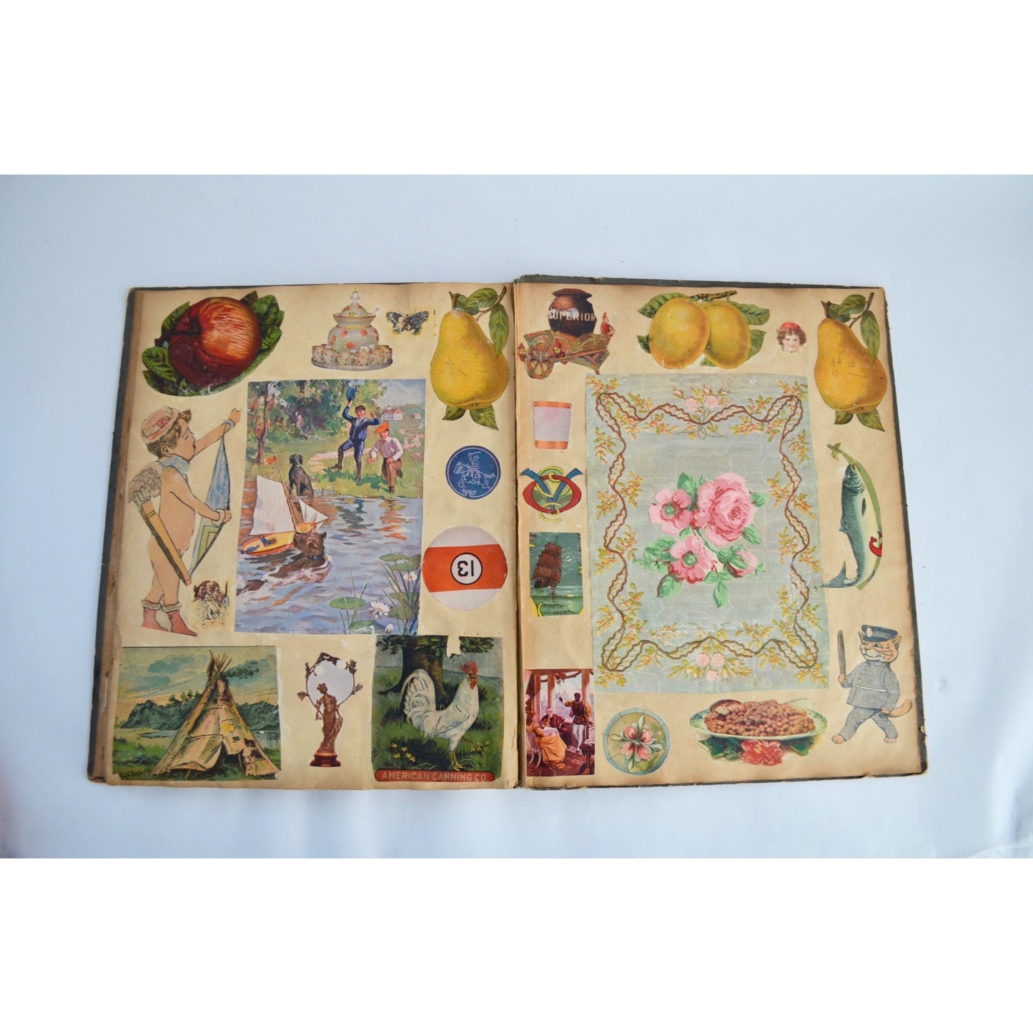 Early 1900s Antique Scrapbook Album 40 Full Pages Victorian