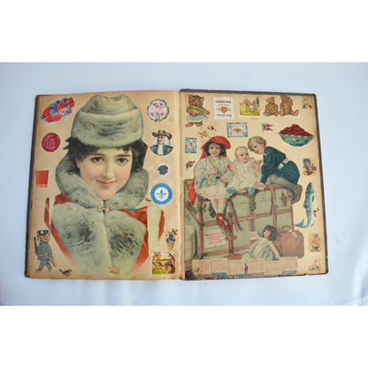 Early 1900s Antique Scrapbook Album 40 Full Pages Victorian