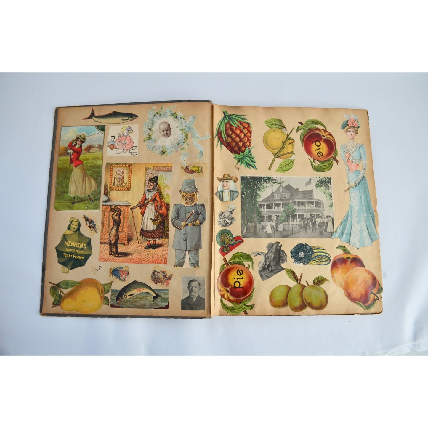 Early 1900s Antique Scrapbook Album 40 Full Pages Victorian