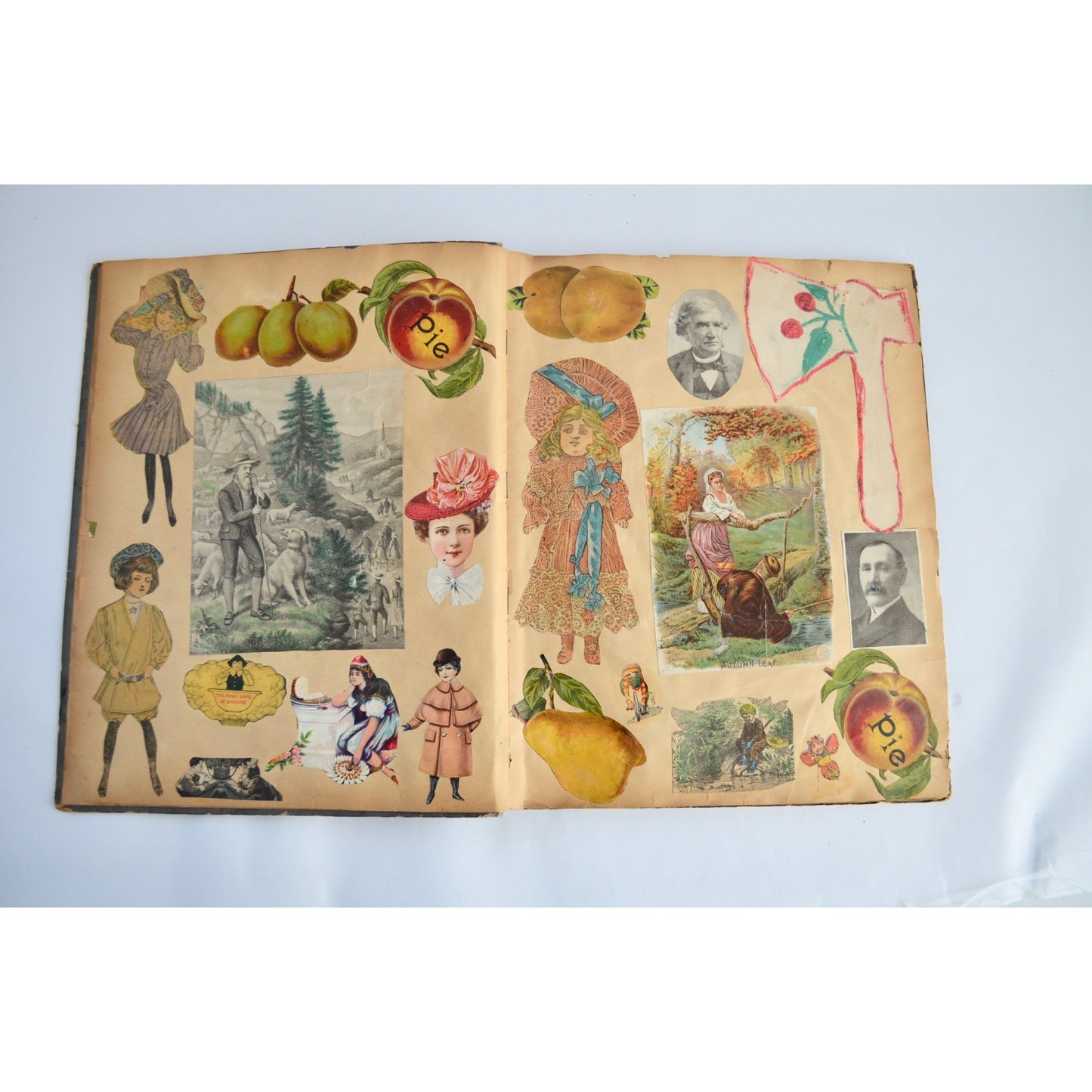 Early 1900s Antique Scrapbook Album 40 Full Pages Victorian