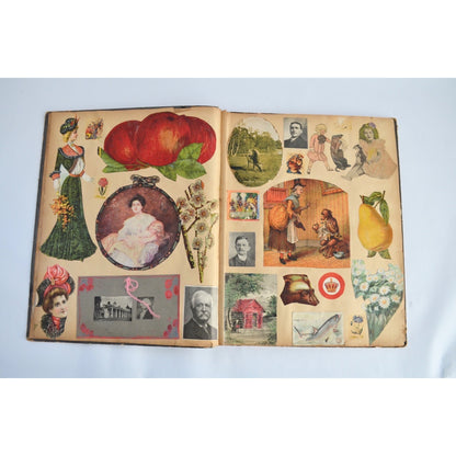 Early 1900s Antique Scrapbook Album 40 Full Pages Victorian