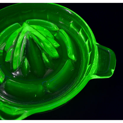 Vintage Uranium Vaseline Glass Green Citrus Juicer CHIP