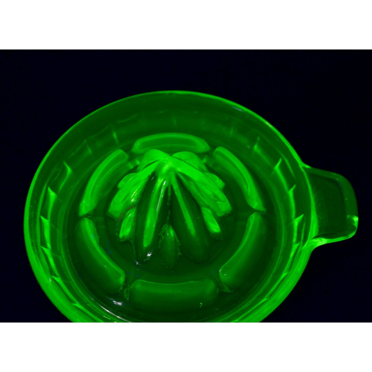 Vintage Uranium Vaseline Glass Green Citrus Juicer CHIP