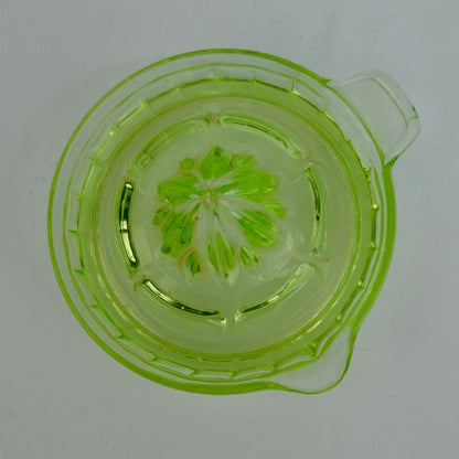 Vintage Uranium Vaseline Glass Green Citrus Juicer CHIP