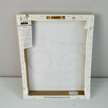 Jin Jing Dog on Bicycle Bike Canvas Print Textured