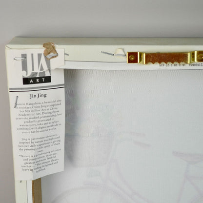 Jin Jing Dog on Bicycle Bike Canvas Print Textured