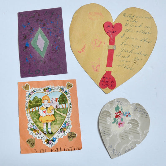 1930s Vintage HANDMADE OOAK Valentine Cards Unique Lot #11
