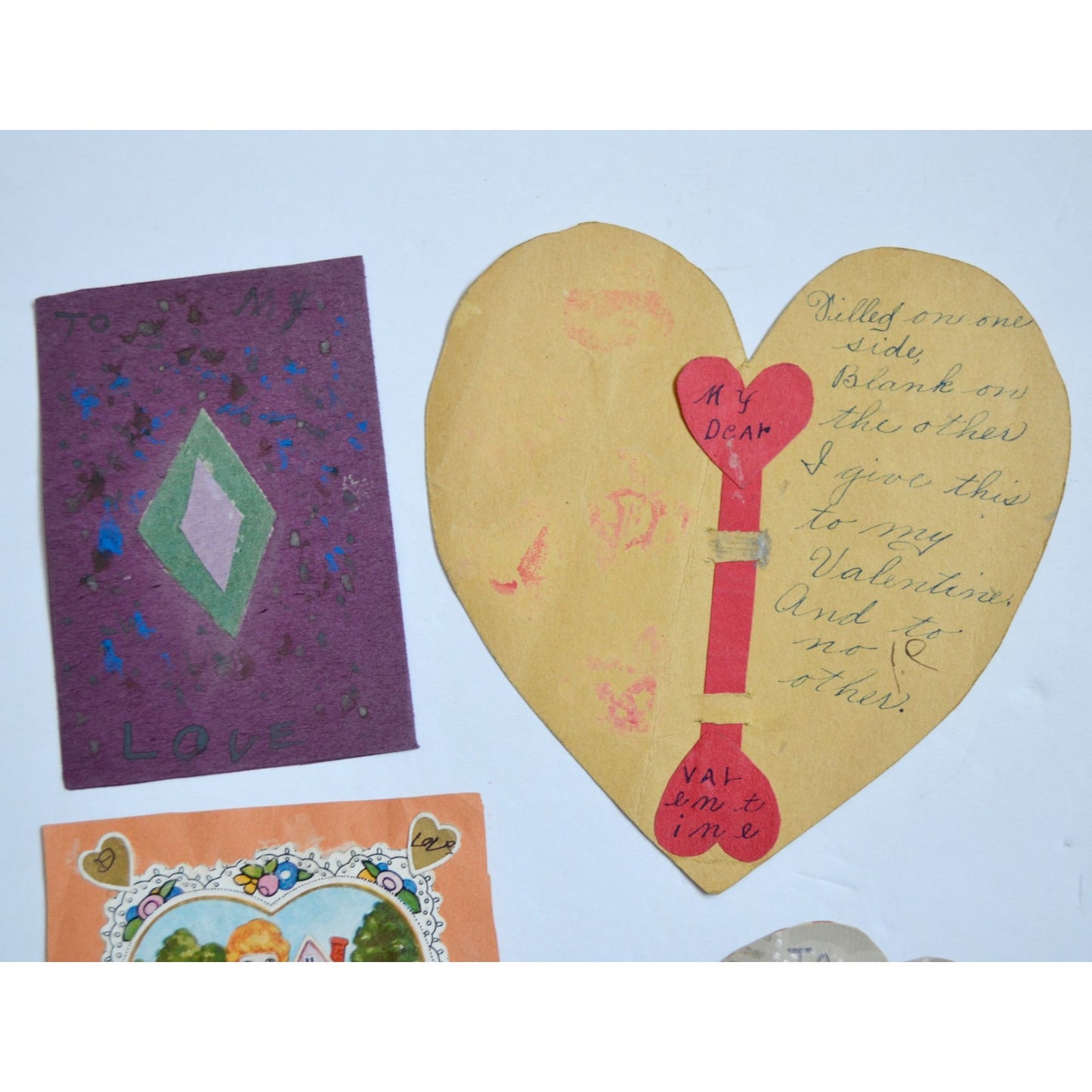 1930s Vintage HANDMADE OOAK Valentine Cards Unique Lot #11