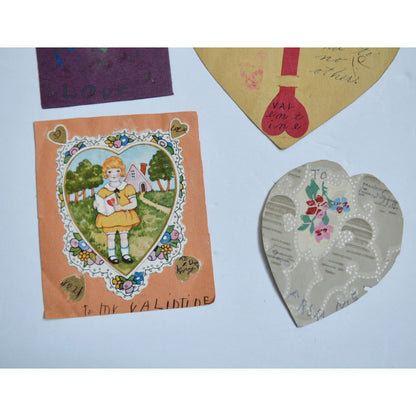 1930s Vintage HANDMADE OOAK Valentine Cards Unique Lot #11