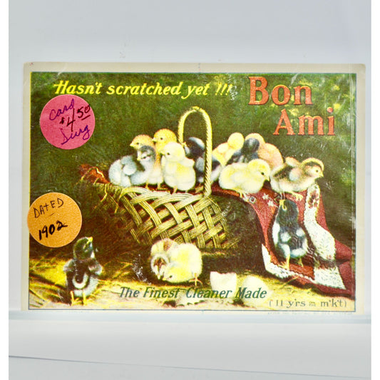 Bon Ami 1902 Victorian Trading Card Antique Chicks in Basket