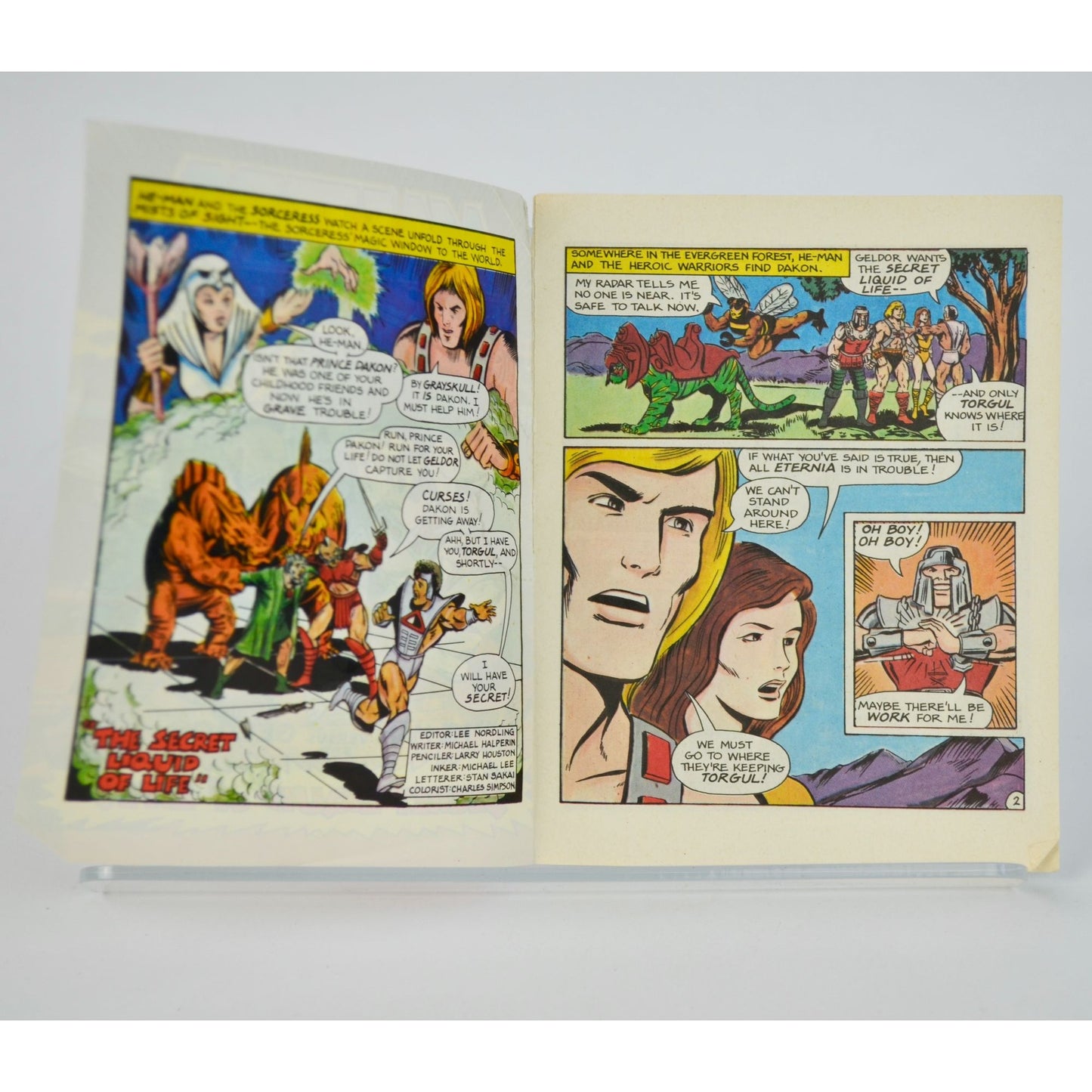 Masters Of The Universe Mini Comic He-Man Vs Geldor Secret Liquid Of Life 1983 Mattel Vintage