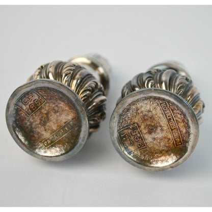 Vintage Silver Plate Salt & Pepper Shakers Pair Screw Top Lid