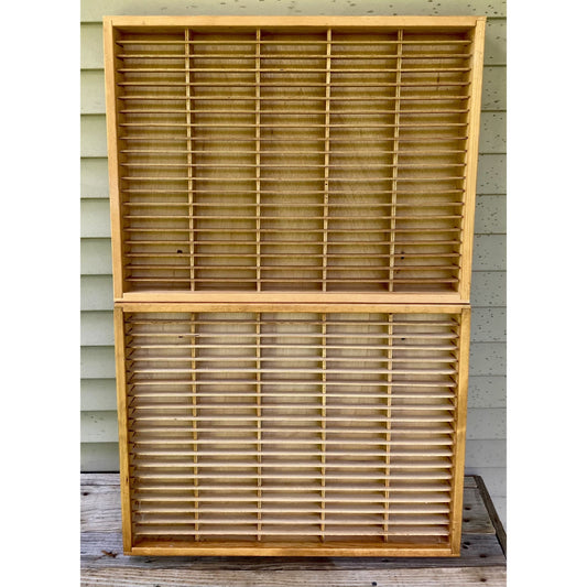 Set of 2 Napa Valley Box Company 100 Cassette Tape Wall Rack Wood Holder