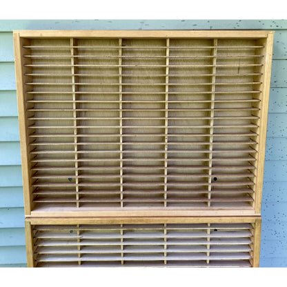 Set of 2 Napa Valley Box Company 100 Cassette Tape Wall Rack Wood Holder
