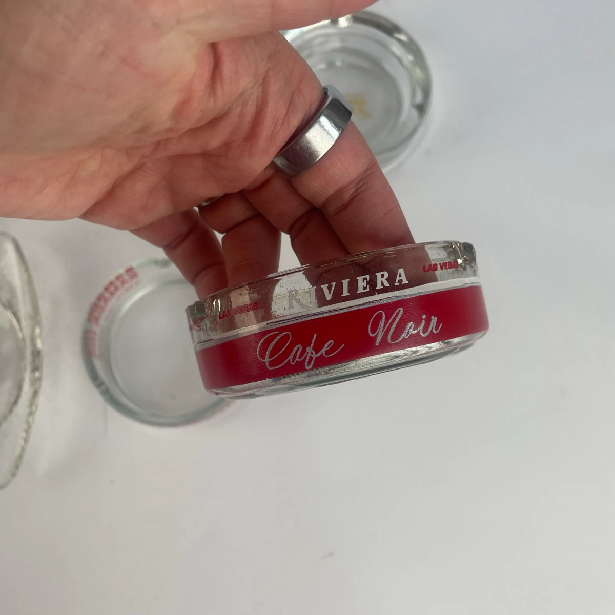 Lot of 8 Vintage Hotel Travel Ashtrays Glass
