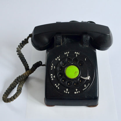 Vintage Western Electric Bell System Rotary Desk Telephone Black 1950's UNTESTED