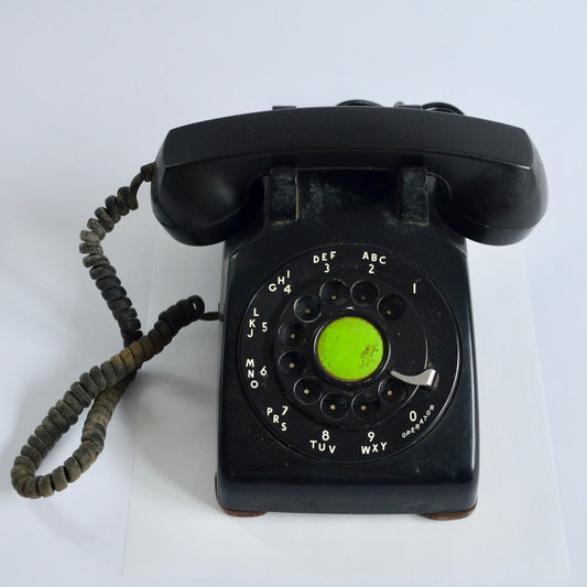 Vintage Western Electric Bell System Rotary Desk Telephone Black 1950's UNTESTED