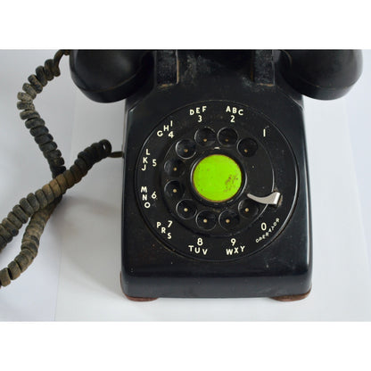 Vintage Western Electric Bell System Rotary Desk Telephone Black 1950's UNTESTED