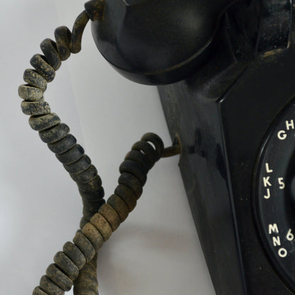 Vintage Western Electric Bell System Rotary Desk Telephone Black 1950's UNTESTED