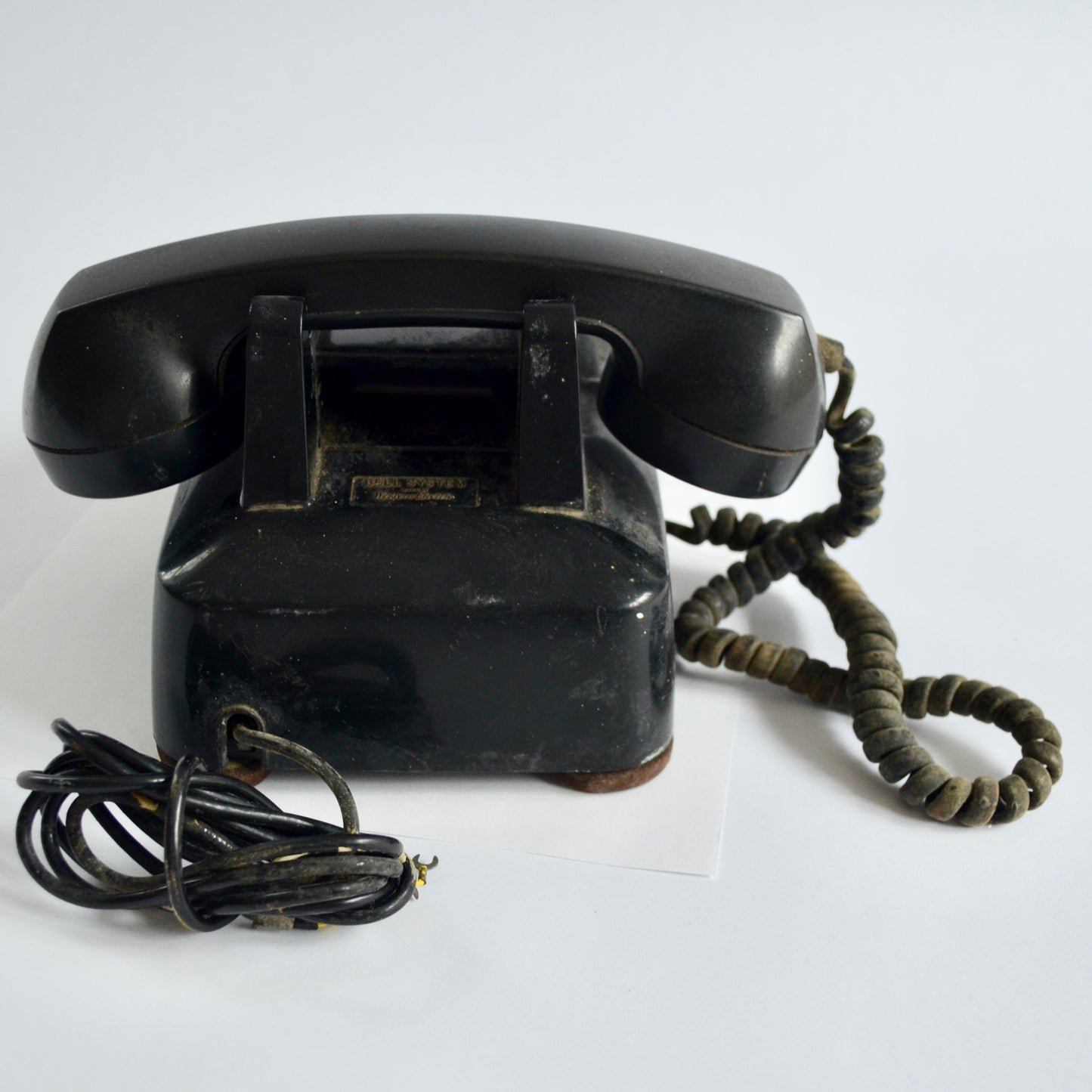 Vintage Western Electric Bell System Rotary Desk Telephone Black 1950's UNTESTED