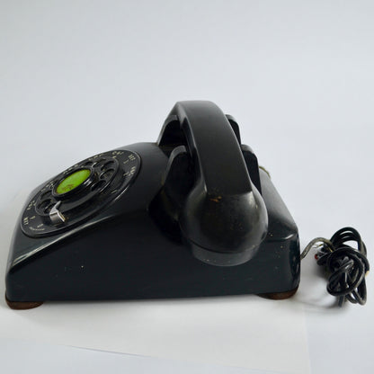 Vintage Western Electric Bell System Rotary Desk Telephone Black 1950's UNTESTED
