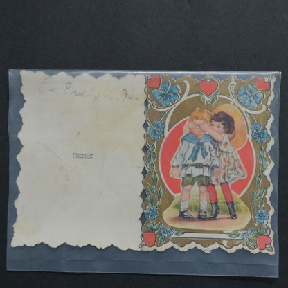 Whitney Made Vintage Die Cut Valentine Card Boy Girl