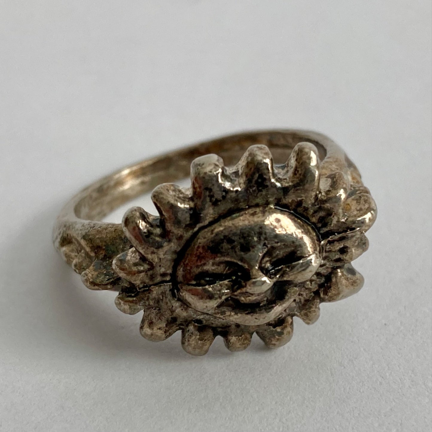 Vintage Silverplate ? Sun Ring Size 6.5