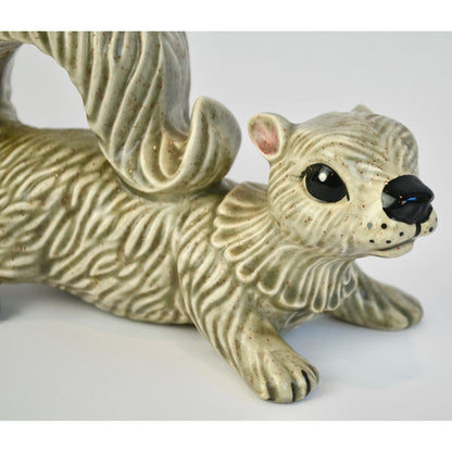 Ceramic Handpainted Gray Speckled Squirrel 2005 Dated Signed