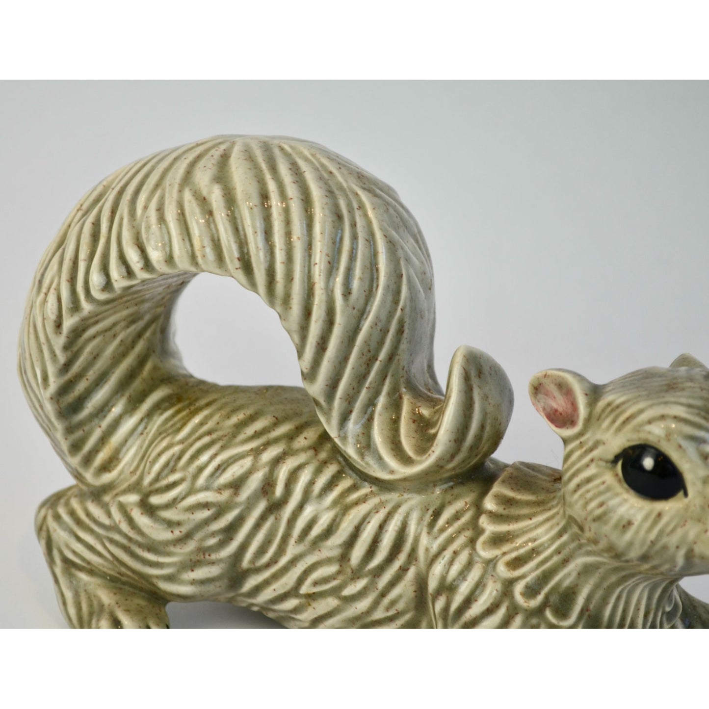 Ceramic Handpainted Gray Speckled Squirrel 2005 Dated Signed