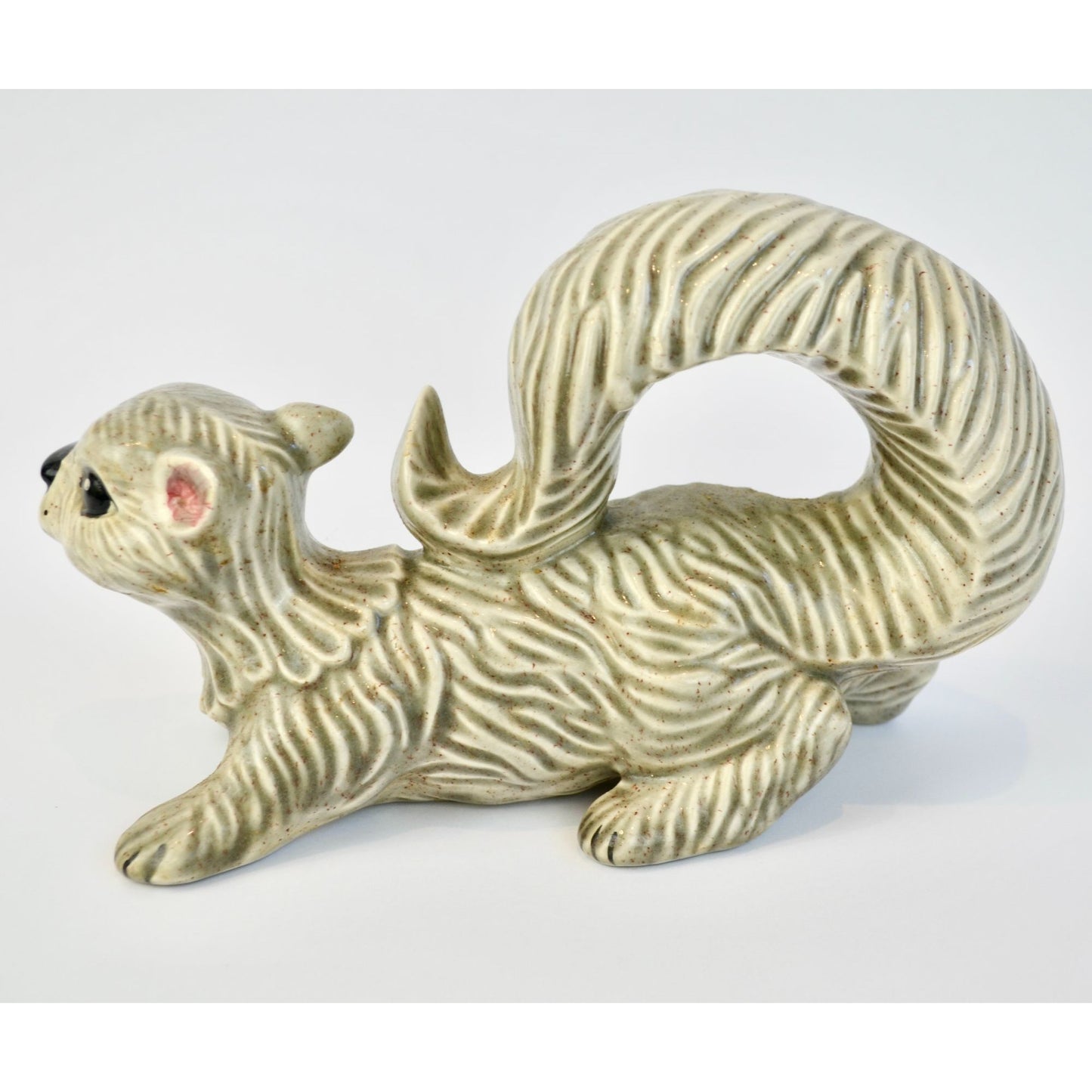 Ceramic Handpainted Gray Speckled Squirrel 2005 Dated Signed