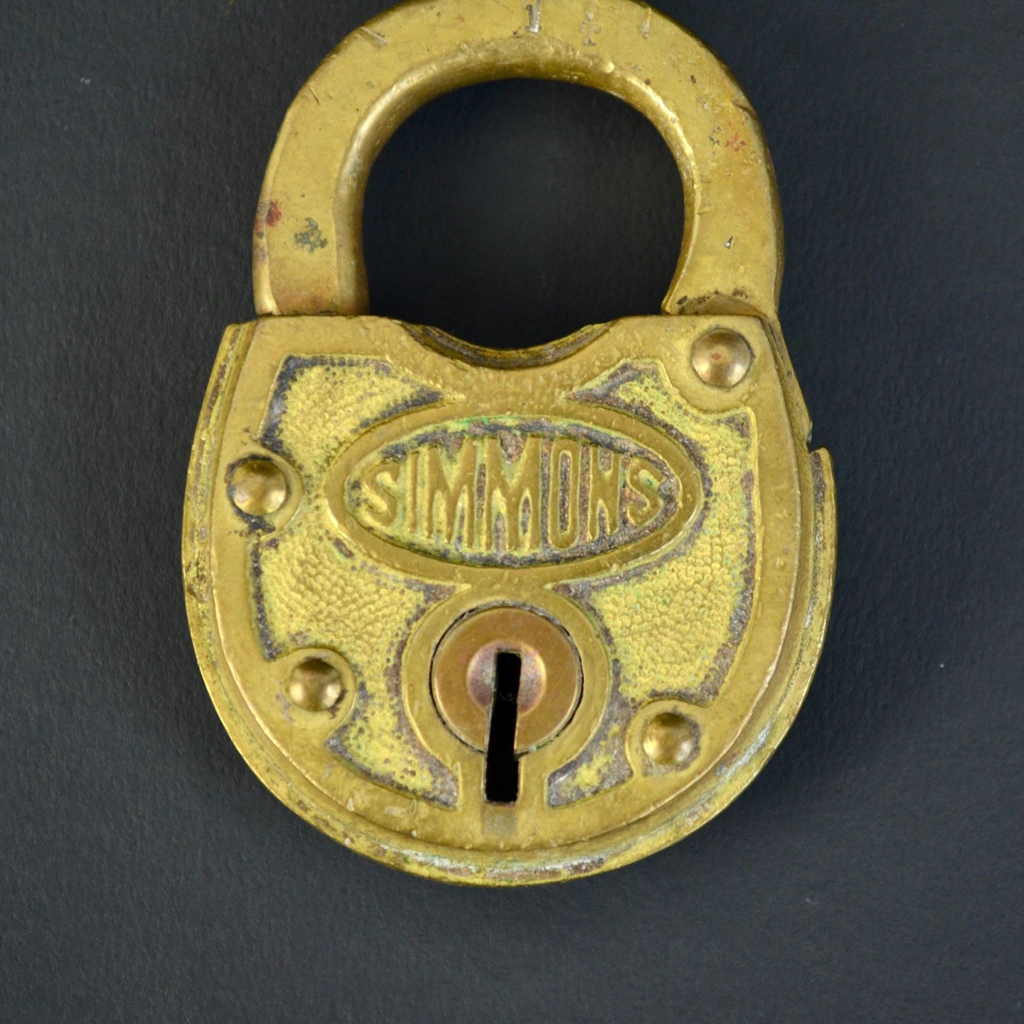 Vintage Simmons Brass Padlock Antique NO KEY