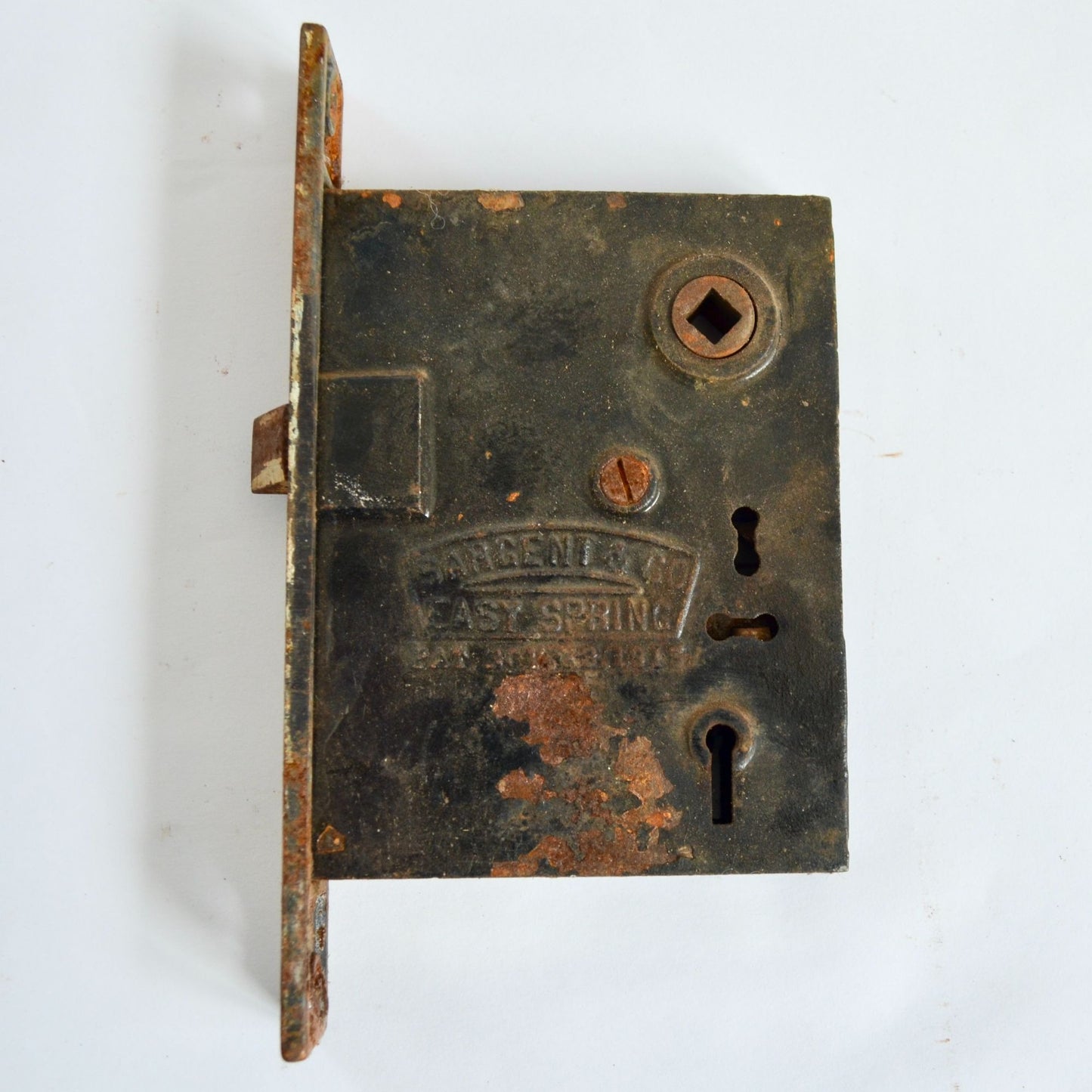 Antique Sargent & Co. Easy Spring Mortise Door Lock Cast Iron 7" Vintage NO KEY