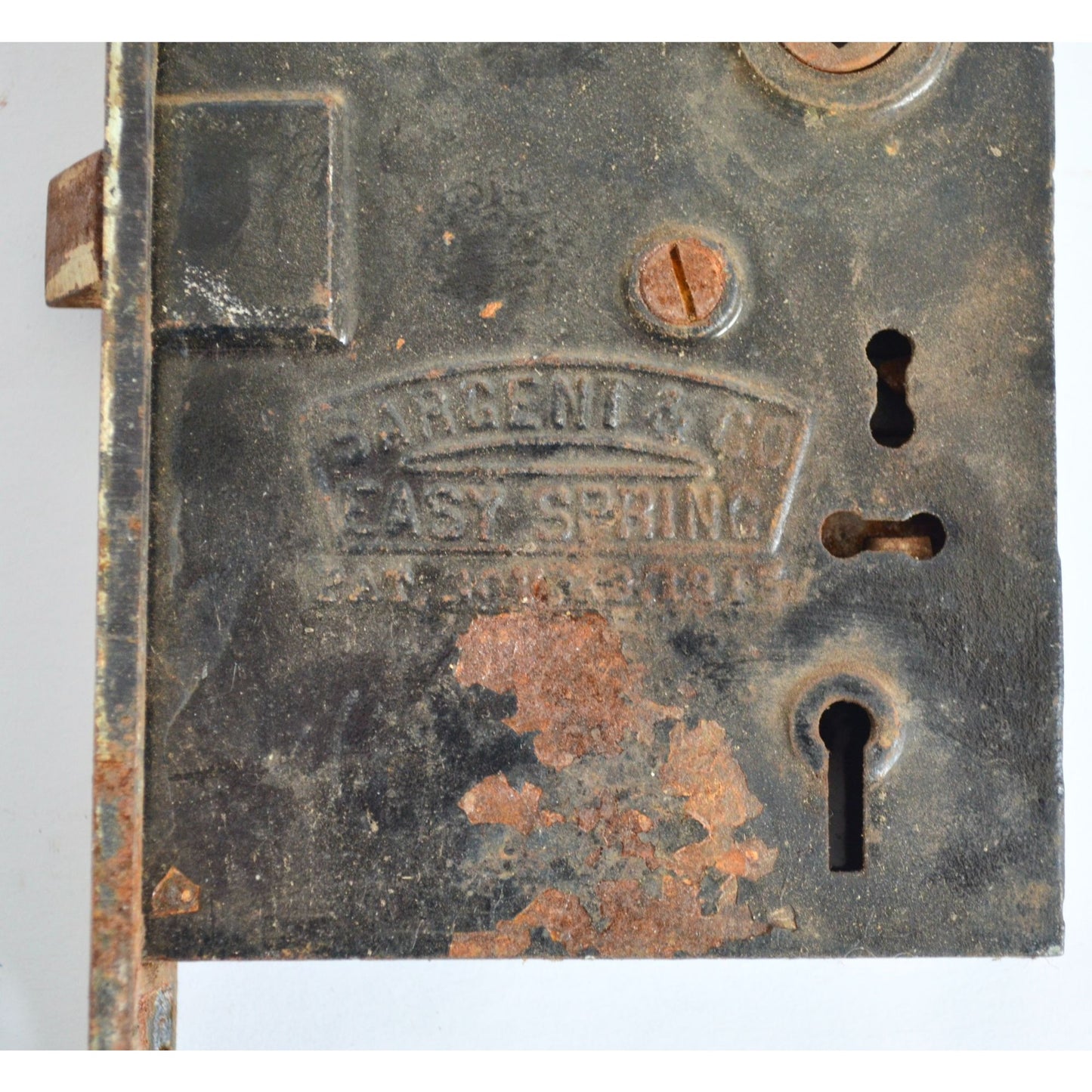Antique Sargent & Co. Easy Spring Mortise Door Lock Cast Iron 7" Vintage NO KEY