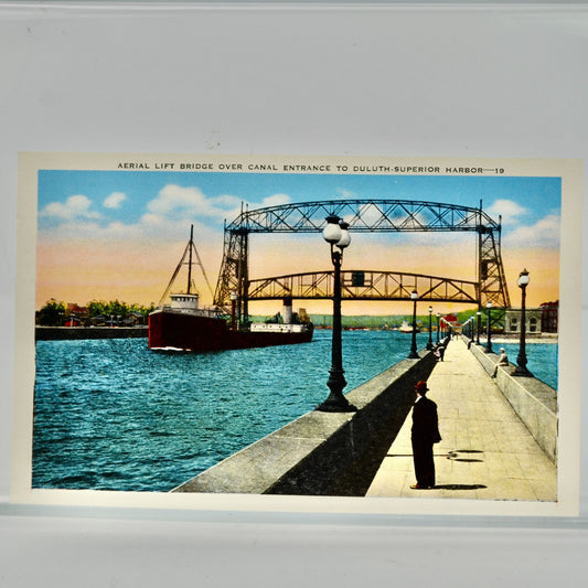Aerial Lift Bridge Canal Park Duluth Minnesota Vintage Postcard Unused