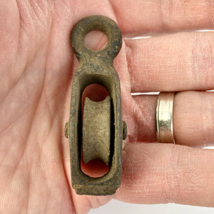 Antique Cast Iron Small Pulley Vintage Primitive