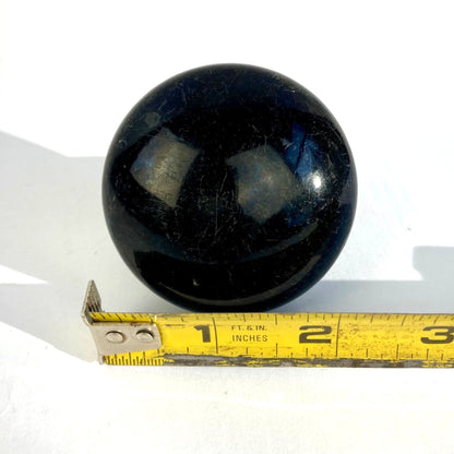 Antique Black Porcelain Door Knob 2.25" Vintage