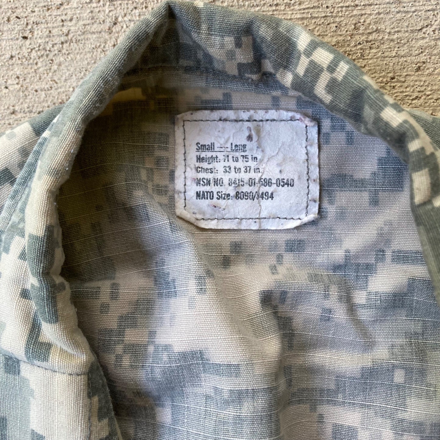 USGI ACU Blouse & Trousers SMALL-LONG Top & Bottom US Army Combat Coat Pants