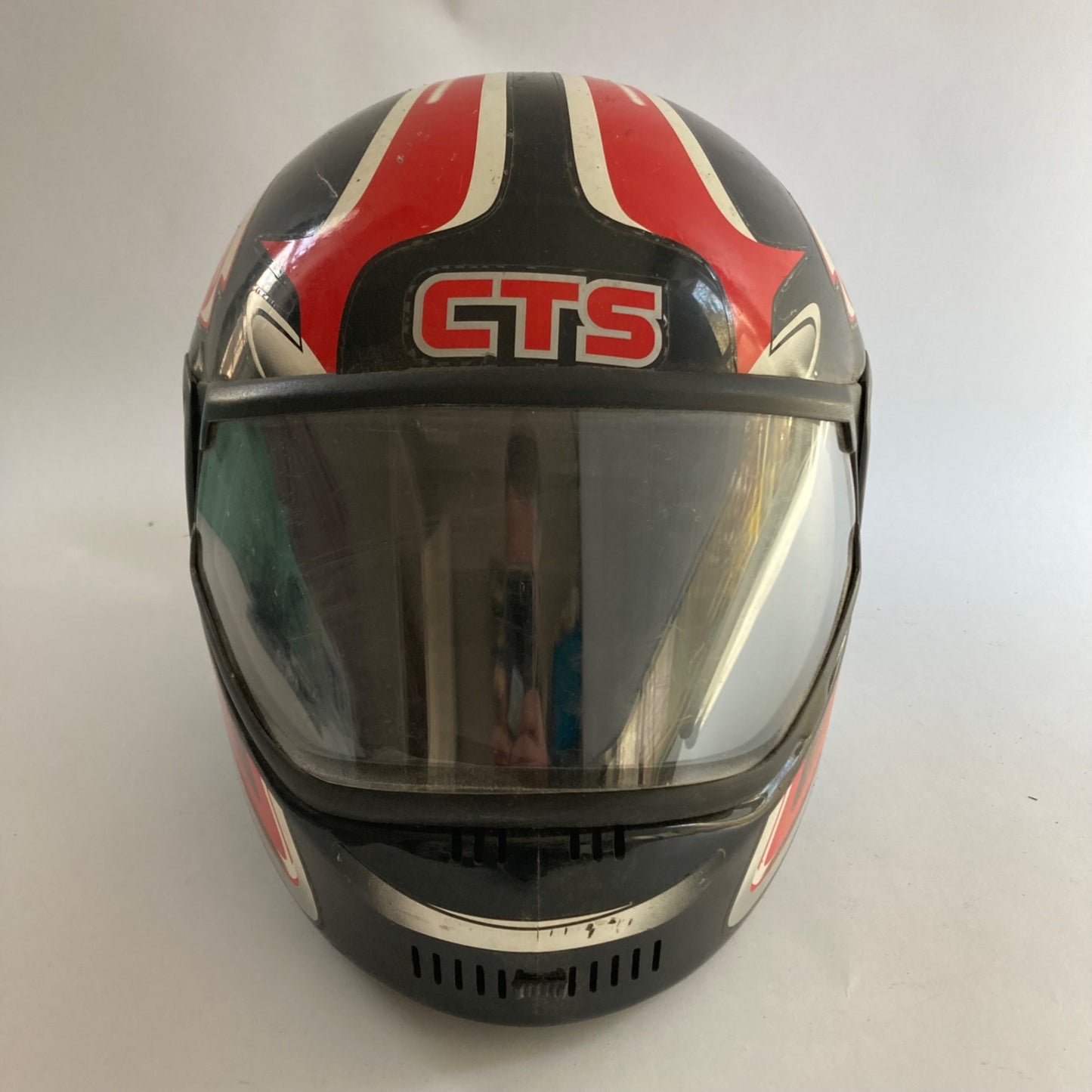 CTS Full-Face Snowmobile Motorcycle Helmet Size Medium Red/White/Black