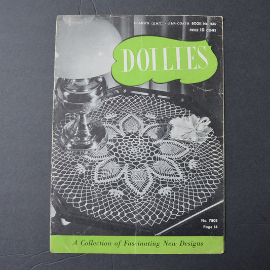 Vintage Clarks J&P Coats Doilies Crochet Pattern Book No. 235 1947