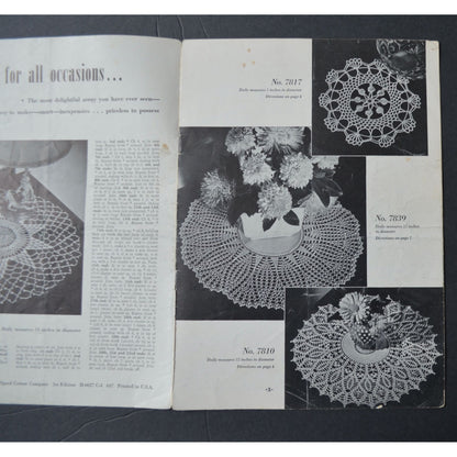 Vintage Clarks J&P Coats Doilies Crochet Pattern Book No. 235 1947