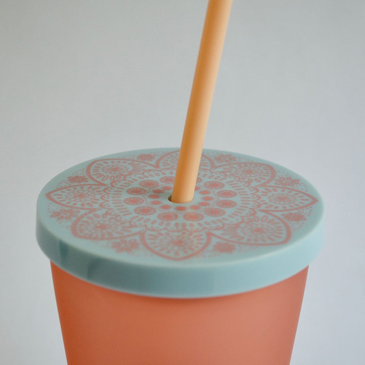 STARBUCKS FROSTED PINK 16 Oz COLD CUP TRAVEL TUMBLER with STRAW