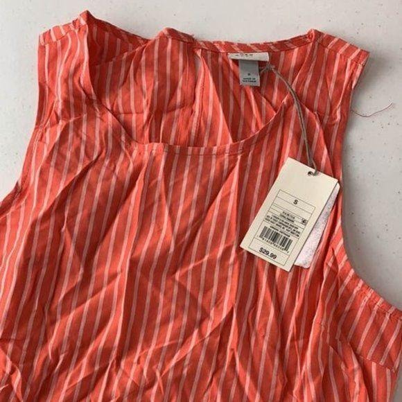 NEW A New Day Striped Coral Tiered Dress