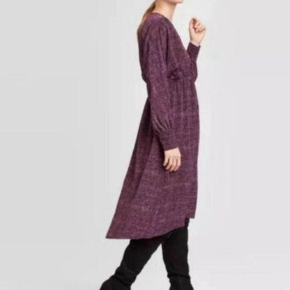 NEW Prologue Purple MIDI Dress Small