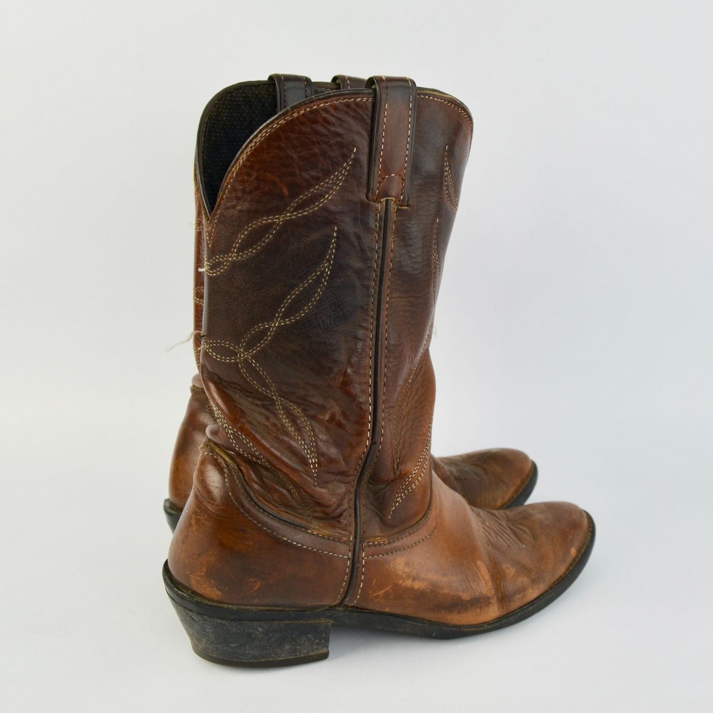 Vintage Vulcan Men's Brown Leather Cowboy Boots